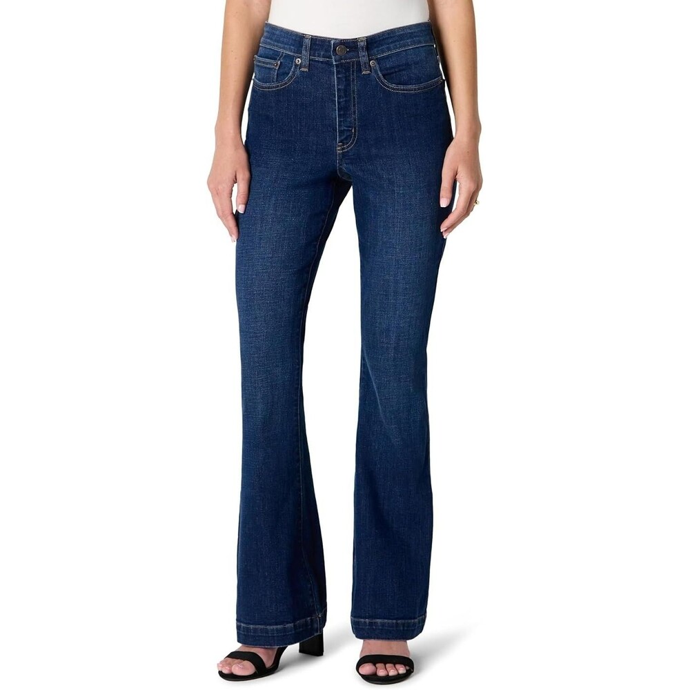 Women's Flare Jeans Size 4- 27"W x 30"L High Stretch High-Rise Dark Shadow Wash